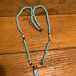 blue hippie like necklace